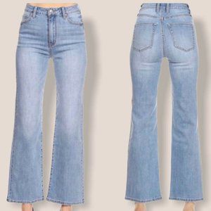 NEW Boutique Flare Leg High Waisted Jeans Light Wash Blue Color Size 7 For Women